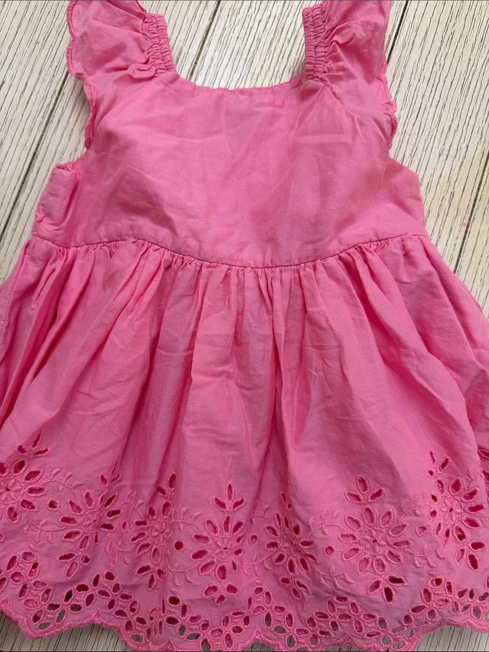 GAP Coral Pink Eyelet Flutter-Sleeve Sundress for Kids